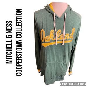 Oakland A’s Mitchell & Ness Cooperstown Collection Lightweight Hoodie Size Mediu